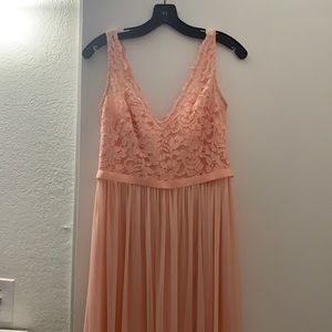 David’s bridal floor length bridesmaid dress